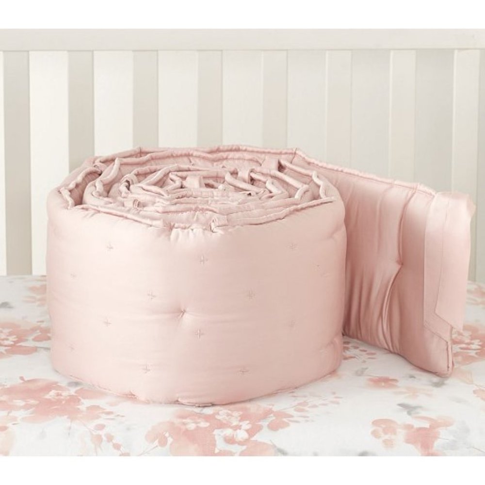 Pottery Barn Kids Amelia Tencel Pink Crib Bumper